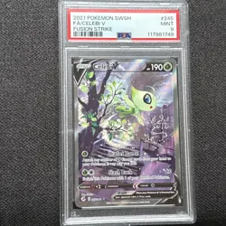 2021 Pokemon SWSH Celebi v Fusion Strike Alternate Art 245/264 PSA 9 - Image 1