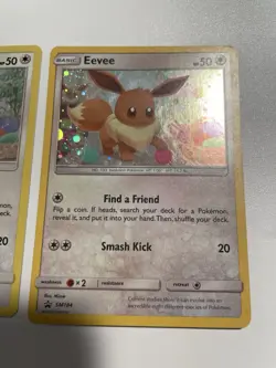 2 Pokemon Eevee Holo Black Star Promo TCG SM184 - Image 3