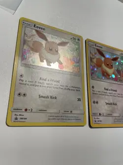 2 Pokemon Eevee Holo Black Star Promo TCG SM184 - Image 4