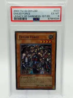 PSA 6! Yu-Gi-Oh! 2003 Exiled Force 1st Edition LOD-023 Legacy of Da- Super Rare! - Image 1