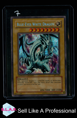 BLUE-EYES WHITE DRAGON YUGIOH BPT-003 2002 BOOSTER PACK TIN SECRET RARE ENGLISH - Image 1