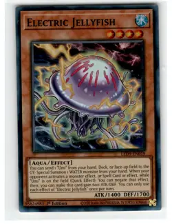 Yu-Gi-Oh! Electric Jellyfish Super Rare LED9-EN019 Lightly Played 1st Edition - Image 1