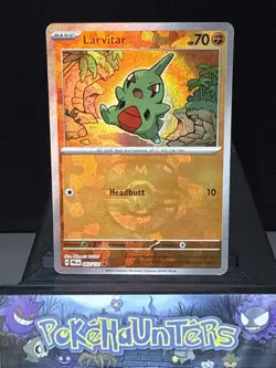 Pokemon Card Larvitar 047/131 Masterball Reverse Holo Prismatic Evolutions NM - Image 1