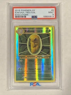 2016 Pokemon Evolutions Kakuna Reverse Foil Card Psa 9!!! - Image 1