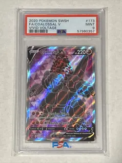 2020 Pokemon Sword And Shield Vivid Voltage Coalossal Card Psa 9!!! - Image 1