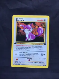 Pokemon Cards: Team Rocket 1st Edition Common: Rattata 66/82 - Image 1