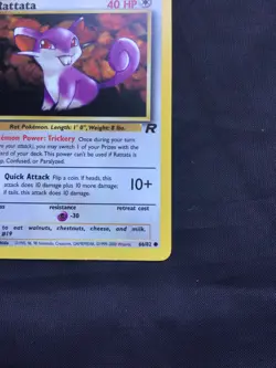 Pokemon Cards: Team Rocket 1st Edition Common: Rattata 66/82 - Image 4