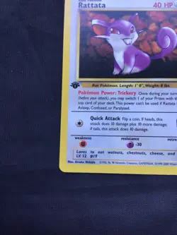 Pokemon Cards: Team Rocket 1st Edition Common: Rattata 66/82 - Image 5