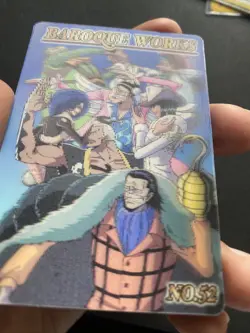 One piece Gummy Lenticular Card Baroque Works Robin Crocodile 52 Bandai Japanese - Image 2