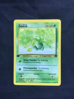 Pokemon Cards: Team Rocket 1st Edition Common: Oddish 63/82 - Image 1