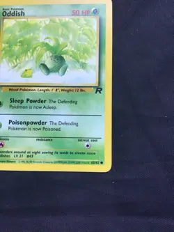 Pokemon Cards: Team Rocket 1st Edition Common: Oddish 63/82 - Image 4