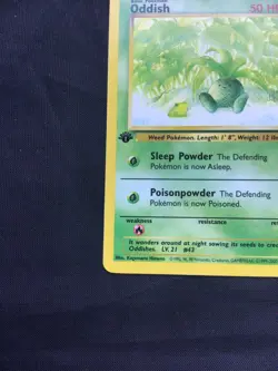 Pokemon Cards: Team Rocket 1st Edition Common: Oddish 63/82 - Image 5