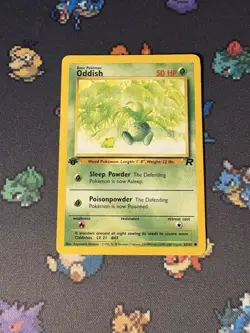 Pokemon Cards Oddish 63/82 Team Rocket FIRST EDITION WOTC - (LP) - Image 1