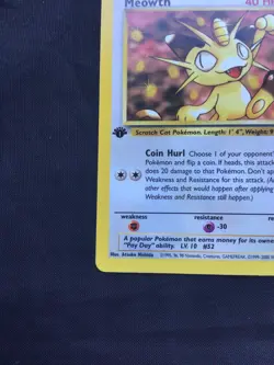 Pokemon Cards: Team Rocket 1st Edition Common: Meowth 62/82 - Image 5