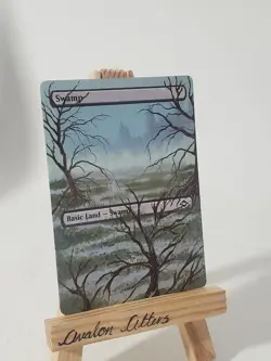 Hand Painted Altered Art - Swamp - MTG - TCG - Art extension - Image 2