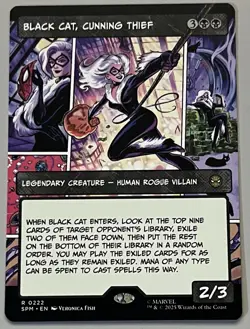 MTG Marvel’s Spider-Man Black Cat Legendary Creature RARE REGULAR #0222 - Image 1