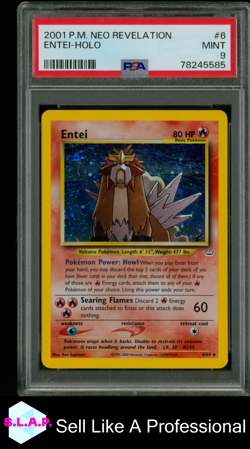 ENTEI POKEMON 6/64 2001 NEO REVELATION HOLO ENGLISH PSA 9 - Image 1