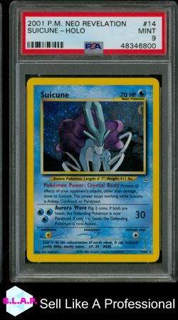 SUICUNE POKEMON 14/64 2001 NEO REVELATION HOLO ENGLISH PSA 9 - Image 1