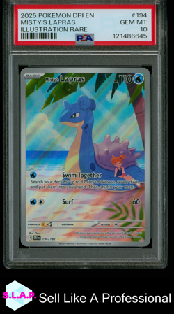 MISTYS LAPRAS POKEMON ILLUSTRATION RARE 194 2025 DRI - EN PSA 10 - Image 1