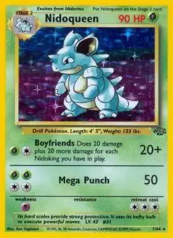 Damaged Nidoqueen - 7/64 - Holo Rare - Unlimited Edition Pokemon Jungle - Image 1