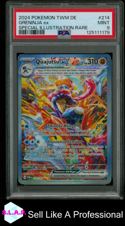 GRENINJA EX SPEC ILL RARE POKEMON GER TWM DE-TWILIGHT MASQUERADE 2024 214 PSA 9 - Image 1