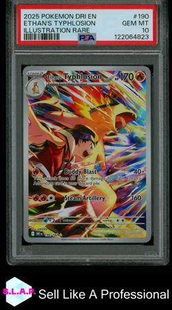 ETHANS TYPHLOSION POKEMON ILLUSTRATION RARE 190 2025 DRI - EN PSA 10 - Image 1