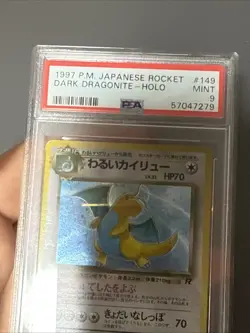Pokemon Card Dark Dragonite No. 149 Holo SWIRL Team Rocket 1997 PSA 9 MINT - Image 3