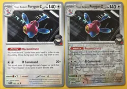 Pokemon Team Rocket's Porygon-Z NM 155/182 Destined Rivals Reverse Holo + Base - Image 1