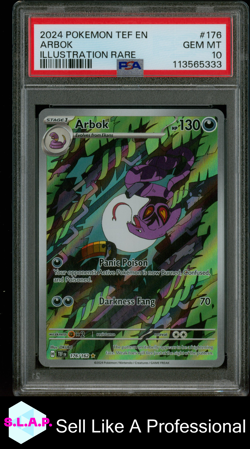 ARBOK POKEMON ILLUSTRATION RARE 176 2024 TEF - EN PSA 10 - Image 1