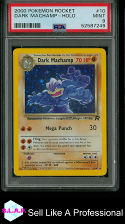 DARK MACHAMP POKEMON 10/82 2000 ROCKET HOLO ENGLISH PSA 9 - Image 1