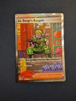 Lt. Surge's Bargain SIR 185/132 Mega Evolution Secret Rare Pokemon Card - Image 1