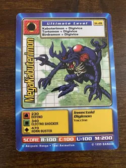 1999 Bandai Digimon Trading Card MegaKabuterimon St-28 - Image 1