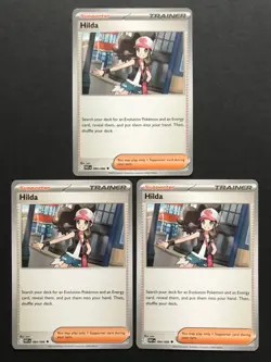 3 X Hilda 084/086 White Flare Trainer Pokemon Cards Supporter Playset Near Mint - Image 1