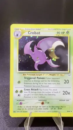 Crobat 4/64 w/ ‘Double Holo’ Error - Pokemon Neo Revelation Rare Card - LP! - Image 2
