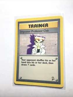 IMPOSTER PROFESSOR OAK - 102/130 - Base Set 2 - Pokemon Card - LP - Image 1