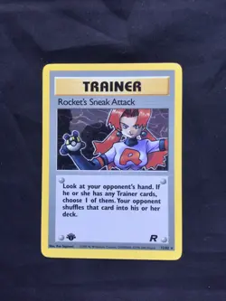 Pokemon Cards: Team Rocket 1st Edition Rare: Rocket's Sneak Attack 72/82 - Image 1