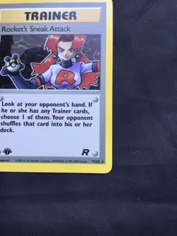 Pokemon Cards: Team Rocket 1st Edition Rare: Rocket's Sneak Attack 72/82 - Image 4