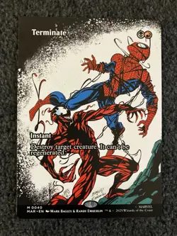 Magic The Gathering MTG - Terminate (Borderless) - Marvel Universe Spider-Man - Image 1