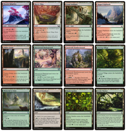 MTG - 12 x Different Red & Green Gruul Lands for COMMANDER deck building - LP - Image 1