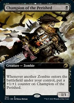 1x Champion of the Perished - Extended Art NM Eng MTG - Midnight Hunt - Image 1