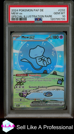 MEW EX SPECI4L ILL RARE POKEMON GER PAF DE-PALDEAN FATES 2024 232 PSA 10 - Image 1