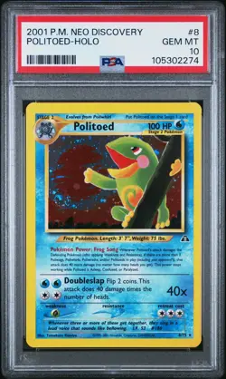 2001 POKEMON NEO DISCOVERY #8 POLITOED-HOLO PSA 10 - Image 1