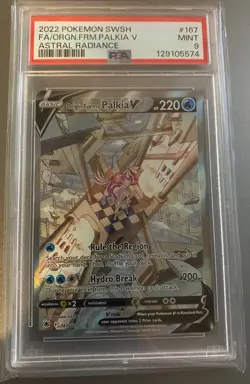 Origin Forme Palkia V PSA 9 167/189 Astral Radiance Holo Pokemon TCG Full Art - Image 1