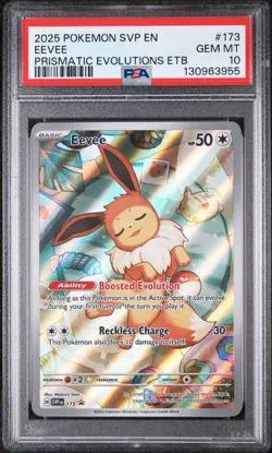 2025 Pokemon Prismatic Evolutions Eevee Black Star Promo #173 PSA 10 - Image 1