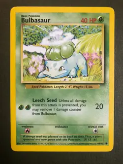 Pokemon - Bulbasaur 44/102 Base Set Unlimited 2000 Pristine! - Image 1