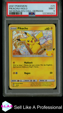 PIKACHU-HOLO MCDONALD'S COLL-GERMAN POKEMON MCDONALD'S COLLECTION 2021 25 PSA 9 - Image 1