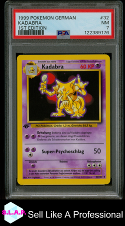 KADABRA 1ST EDITION POKEMON GERMAN 1999 32 PSA 7 - Image 1