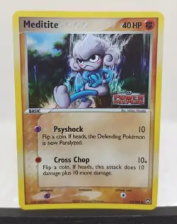Pokemon TCG - Meditite 55/108 EX Power Keepers Stamped Holo Card - NM - Image 1