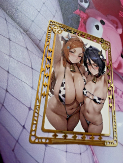 Goddess Story Spicy Waifu Metal Card Cow Girls Full Art - Image 3
