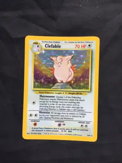 Pokemon Cards: Jungle Rare Holo: Clefable 1/64 No Symbol Error - Image 1